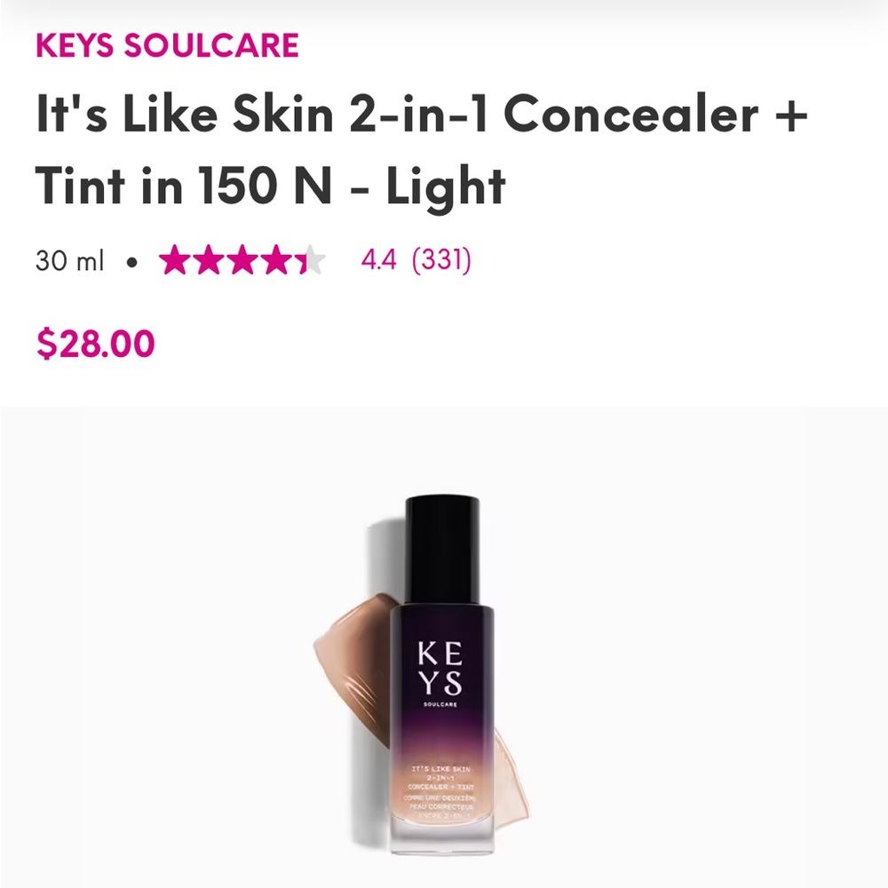 New Keys Soulcare 2 in 1 Concealer and Skin Tint in 150 N Light - Picture 2 of 4